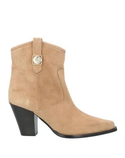 Pollini Woman Ankle Boots Beige Size 8 Leather In Neutral