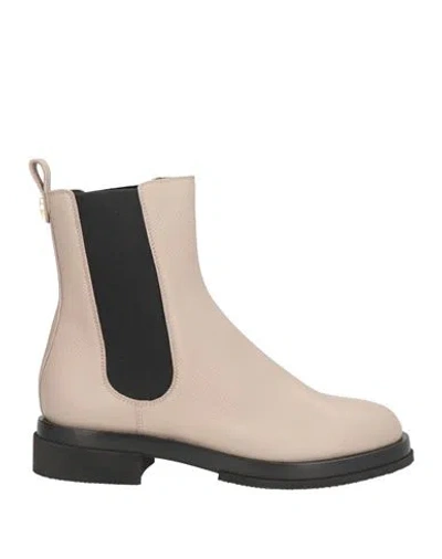 Pollini Woman Ankle Boots Beige Size 9 Calfskin In Pink