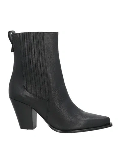 Pollini Woman Ankle Boots Black Size 10 Leather