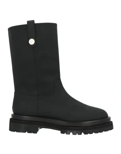 Pollini Woman Ankle Boots Black Size 10 Leather
