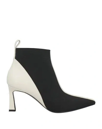 Pollini Woman Ankle Boots Black Size 11 Leather, Textile Fibers