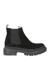 Pollini Woman Ankle Boots Black Size 5 Leather, Textile Fibers In Black