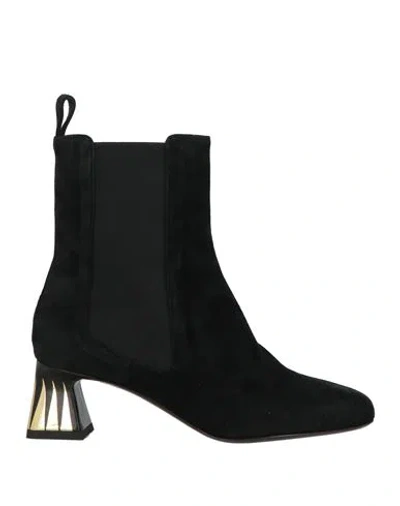 Pollini Woman Ankle Boots Black Size 6 Goat Skin