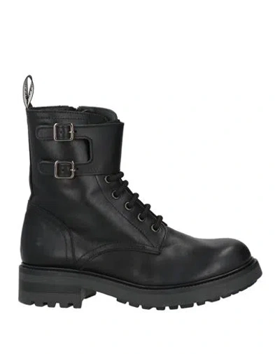 Pollini Woman Ankle Boots Black Size 7 Leather