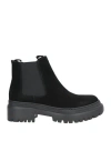 Pollini Woman Ankle Boots Black Size 5 Leather, Textile Fibers In Black