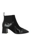 Pollini Woman Ankle Boots Black Size 7 Soft Leather, Textile Fibers