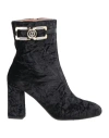 Pollini Woman Ankle Boots Black Size 7 Textile Fibers
