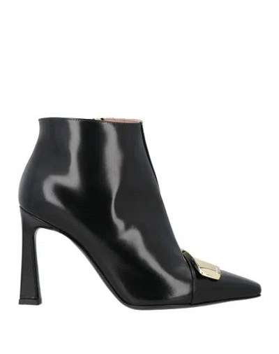 Pollini Woman Ankle Boots Black Size 7.5 Calfskin