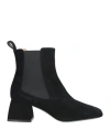 Pollini Woman Ankle Boots Black Size 11 Soft Leather In Black