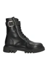 Pollini Woman Ankle Boots Black Size 8 Calfskin In Black