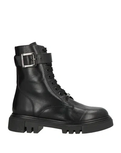 Pollini Woman Ankle Boots Black Size 8 Calfskin