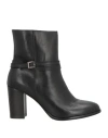 Pollini Woman Ankle Boots Black Size 8 Calfskin In Black