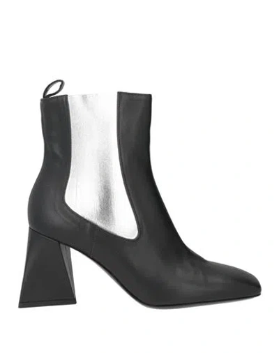 Pollini Woman Ankle Boots Black Size 8 Calfskin