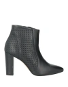 Pollini Woman Ankle Boots Black Size 8 Calfskin In Black