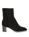 Pollini Woman Ankle Boots Black Size 11 Calfskin In Black