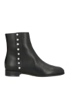 Pollini Woman Ankle Boots Black Size 8 Leather In Black