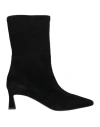 Pollini Woman Ankle Boots Black Size 8 Leather In Black