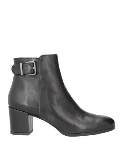 Pollini Woman Ankle Boots Black Size 8 Leather