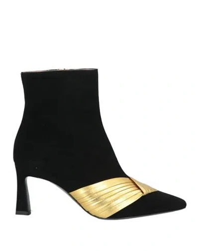Pollini Woman Ankle Boots Black Size 8 Textile Fibers