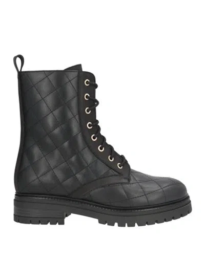 Pollini Woman Ankle Boots Black Size 9 Leather In Multi