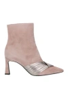 Pollini Woman Ankle Boots Blush Size 8 Textile Fibers In Pink