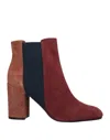 Pollini Ankle Boots In Brick Red