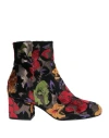 Pollini Woman Ankle Boots Bronze Size 10 Textile Fibers In Yellow