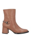 Pollini Woman Ankle Boots Brown Size 8 Leather