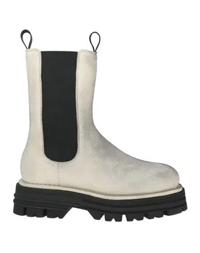 Pollini Woman Ankle Boots Cream Size 7.5 Leather In White