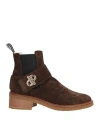Pollini Woman Ankle Boots Dark Brown Size 8 Leather