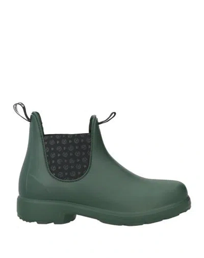 Pollini Woman Ankle Boots Dark Green Size 7 Rubber
