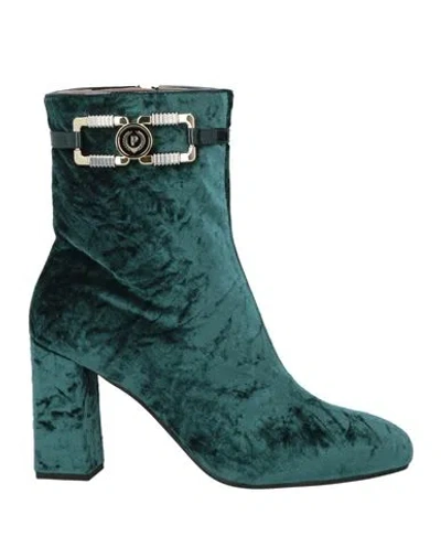 Pollini Woman Ankle Boots Deep Jade Size 7 Textile Fibers In Green
