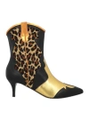 Pollini Woman Ankle Boots Gold Size 8 Leather In Multi