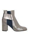 Pollini Woman Ankle Boots Grey Size 7 Leather