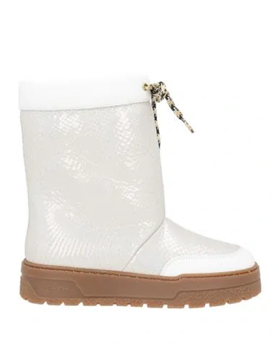 Pollini Woman Ankle Boots Light Grey Size 6 Leather In White