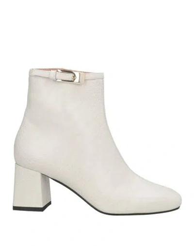 Pollini Woman Ankle Boots Light Grey Size 11 Leather In White