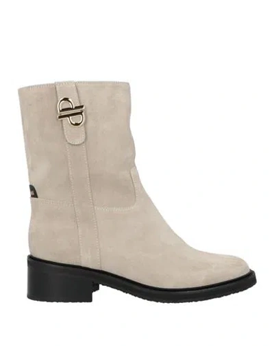 Pollini Woman Ankle Boots Light Grey Size 8.5 Leather