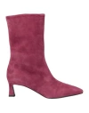 Pollini Woman Ankle Boots Magenta Size 11 Leather