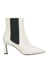 Pollini Woman Ankle Boots Off White Size 11 Leather In White