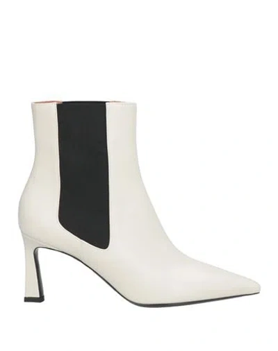 Pollini Woman Ankle Boots Off White Size 11 Leather
