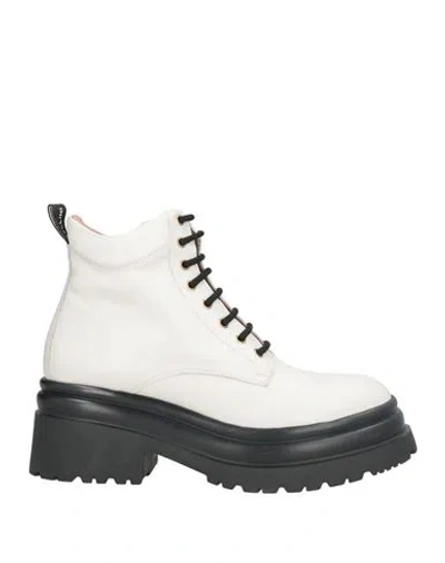 Pollini Woman Ankle Boots Off White Size 8 Leather