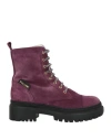 Pollini Woman Ankle Boots Plum Size 8 Leather In Purple