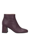 Pollini Woman Ankle Boots Purple Size 7.5 Calfskin In Purple