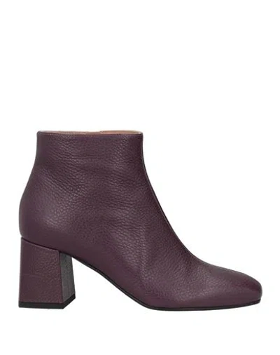 Pollini Woman Ankle Boots Purple Size 7.5 Calfskin