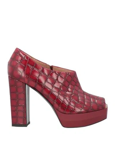 Pollini Woman Ankle Boots Red Size 8 Leather