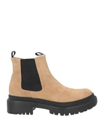 Pollini Woman Ankle Boots Sand Size 6 Leather In Multi