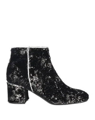 Pollini Woman Ankle Boots Silver Size 11 Textile Fibers
