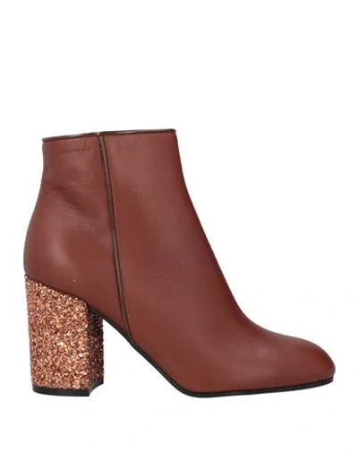 Pollini Woman Ankle Boots Tan Size 7 Calfskin