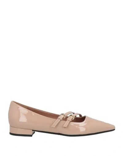 Pollini Woman Ballet Flats Antique Rose Size 8 Leather In Pink