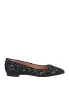 POLLINI POLLINI WOMAN BALLET FLATS BLACK SIZE 5 TEXTILE FIBERS